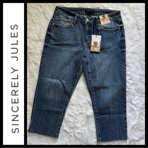 NWT Sincerly Jules Classic Rise Capri Jeans - Picture 3 of 7